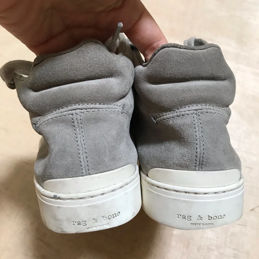 Rag & Bone Kent Suede High Top Sneakers Size 8 Gray Designer Shoes